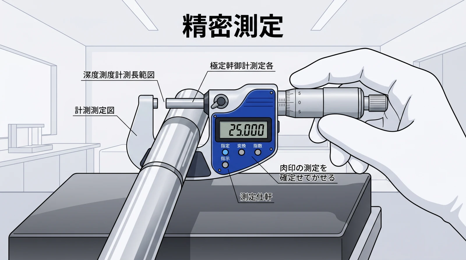 研削加工における品質検査の様子
